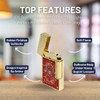 S.T. Dupont Line 2 Soft Flame Cigar Lighter - Perfect Ping Series - Year Of The Dragon - Burgundy and Gold - Top Features