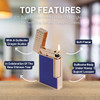 S.T. Dupont Line 2 Soft Flame Cigar Lighter - Perfect Ping Series - Dragon Scales - Blue and Rose Gold - Top Features