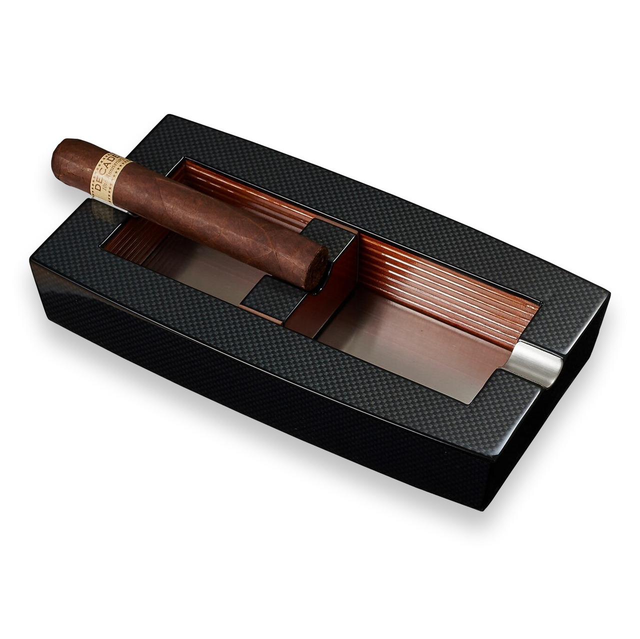 https://cdn11.bigcommerce.com/s-c63ufk/images/stencil/1280x1280/products/1544/7758/Visol-Normandy-Elongated-Carbon-Fiber-2-Cigar-Ashtray-with-Adjustable-Cigar-Rests-VASH724-Exterior-Front-with-Cigar-1_clipped_rev_1__95629.1616295254.png?c=2?imbypass=on
