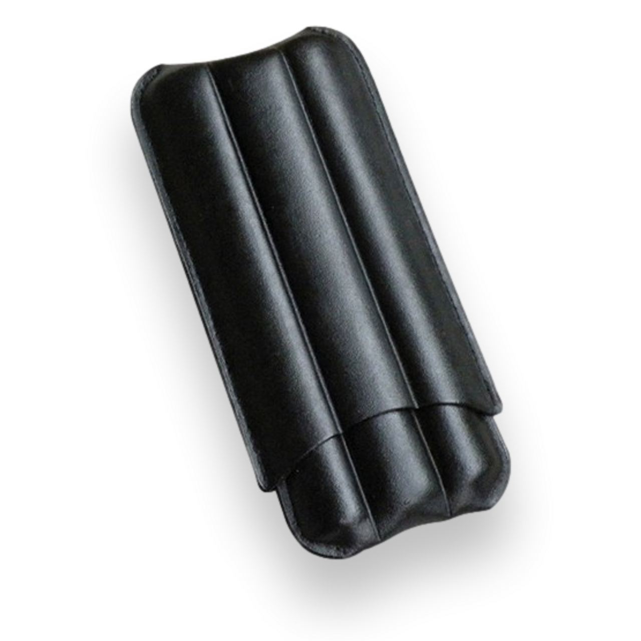 Prestige Black Leather 3-Finger Cigar Case