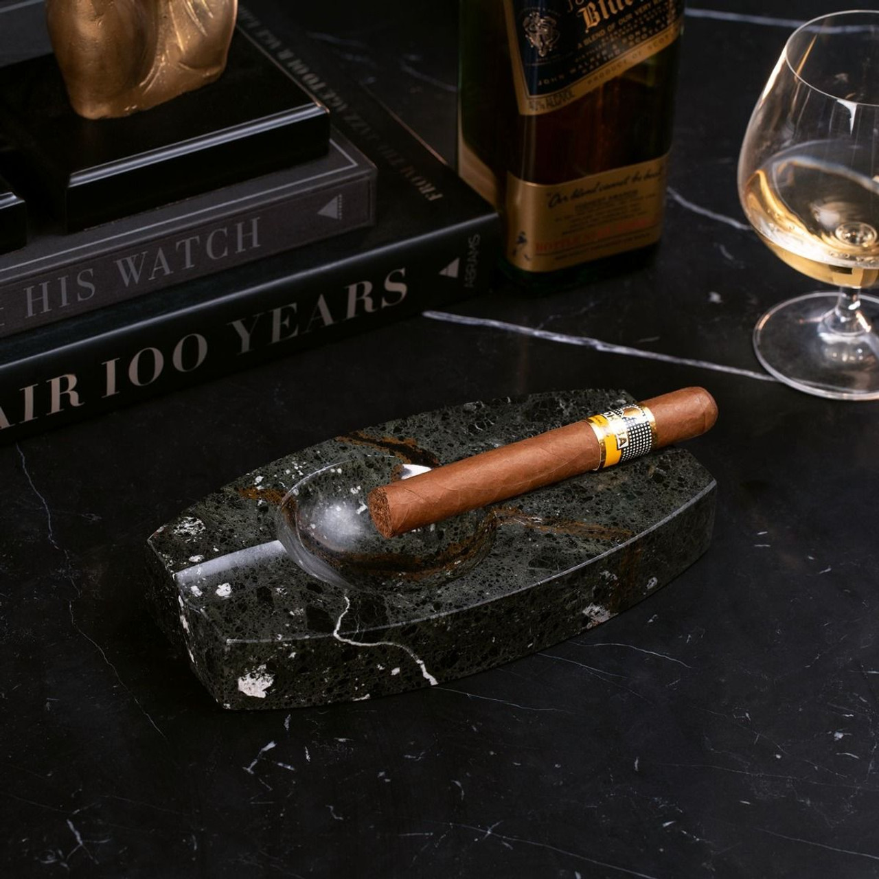 Bey-Berk Marble Cigar Ashtray - Grey