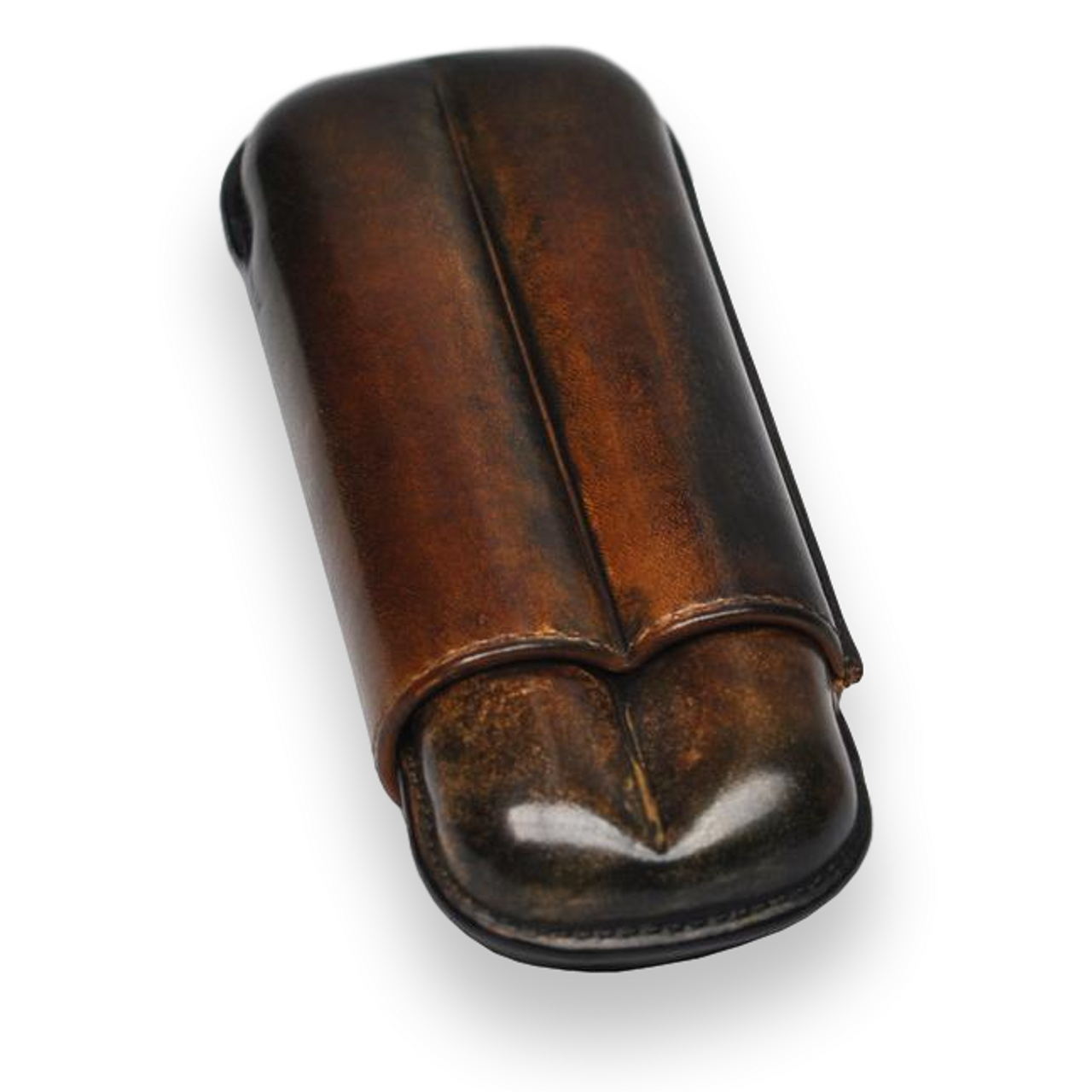 Havana Oiled Saddle Leather Cigar Case - Russet