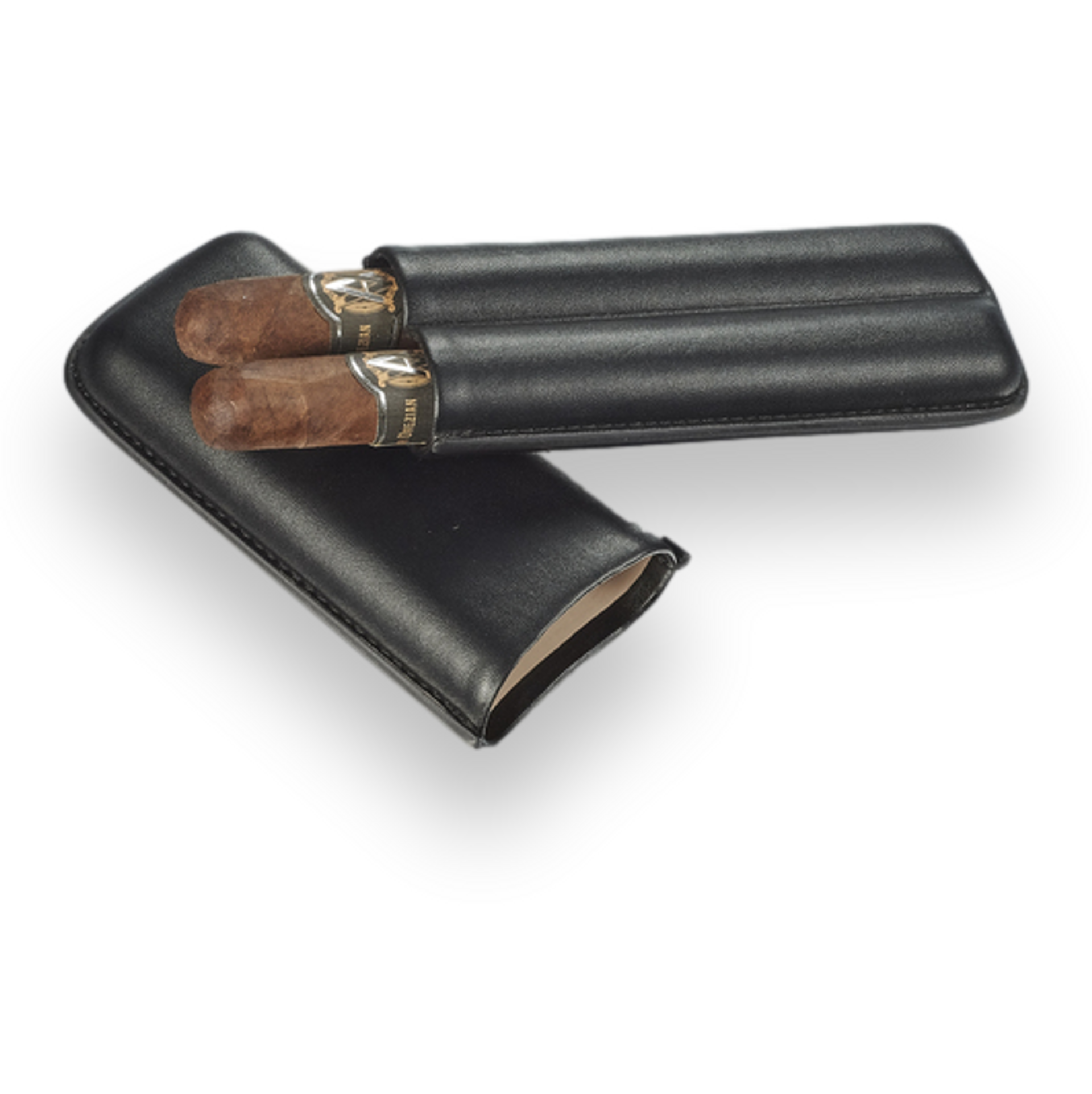 Visol Wheeler Leather 2-Finger Cigar Cases