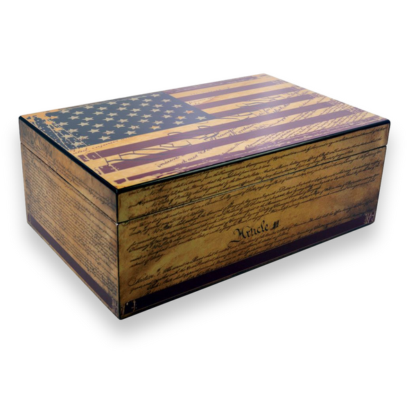 Humidor Supreme Constitution 100-Cigar Desktop Humidor - Exterior Front