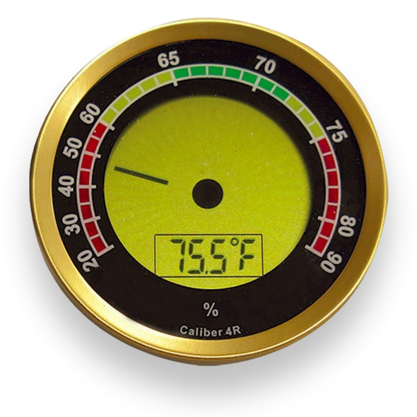 Prestige Calibre 4R IV R Gold Digital Hygrometer - חזית חיצונית