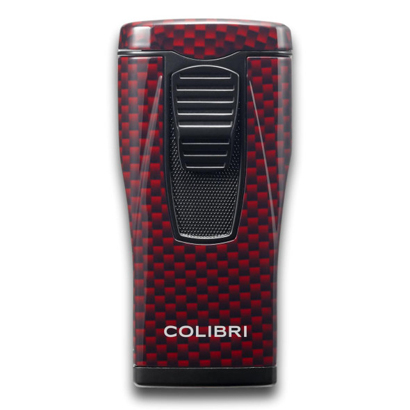 Colibri Monaco Torch Flame Triple Jet Cigar Lighter - Carbon Fiber Series - Red - Main Image