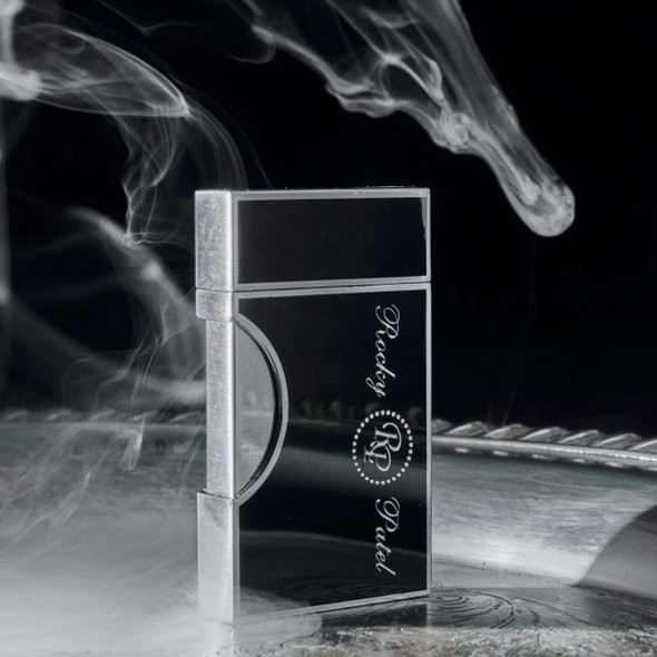 Rocky Patel Crest Torch Flame Dubbele Jet Sigarenaansteker - Chroom En Zwart - Hoofdafbeelding