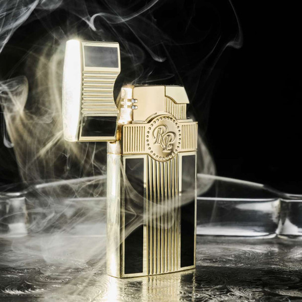 Rocky Patel Executive Dual Soft and Torch Flame Cigar Lighter - Black & Gold - Main Image