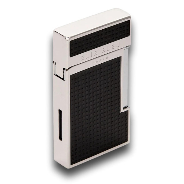 Elie Bleu Two-Tone J-14 Torch Flame Single Jet Cigar Lighter - Black Grid - Main Image - Right Facing