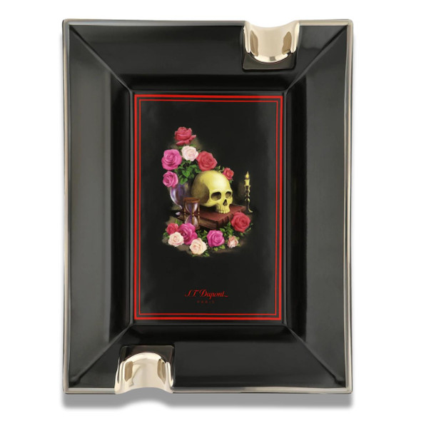 St Dupont Memento Mori ที่เขี่ยบุหรี่พอร์ซเลน 2 ซิการ์ขนาดใหญ่ - รูปภาพหลัก