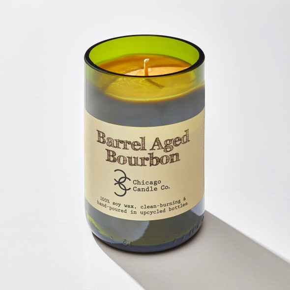 Chicago Candle Co Barrel Olded Bourbon Candle - Green Wine Bottle