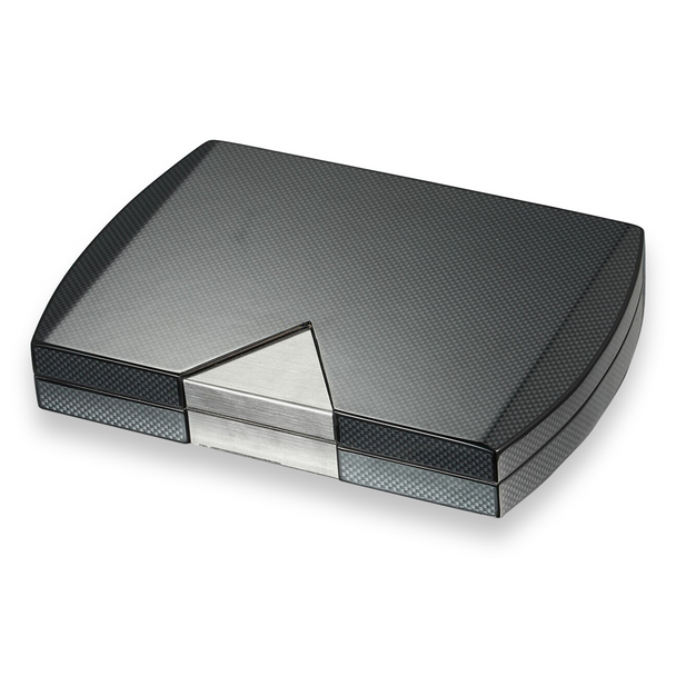 Visol prosperio kolfiber 20-cigarr desktop humidor - exteriör front