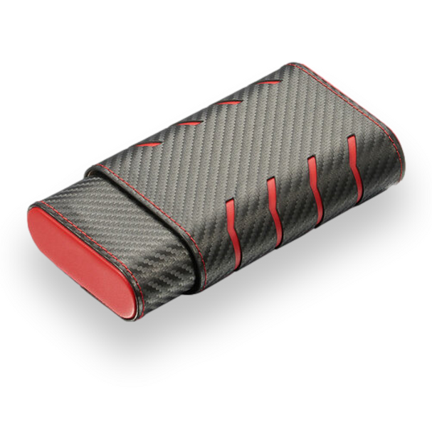 Visol Darth Maul Carbon Fiber 3-Finger Cigar Case  - Exterior Front