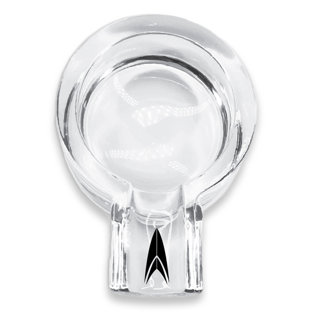 Lotus Clarity Glass 1-Cigar Ashtray  - Exterior Front