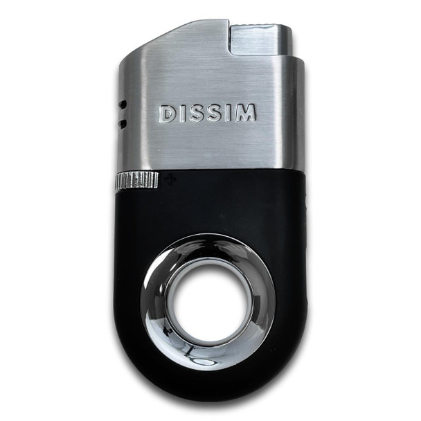 Dissim Executive Zigarrenfeuerzeug mit umgekehrter Fackelflamme und Doppelstrahl – Silber – Hauptbild