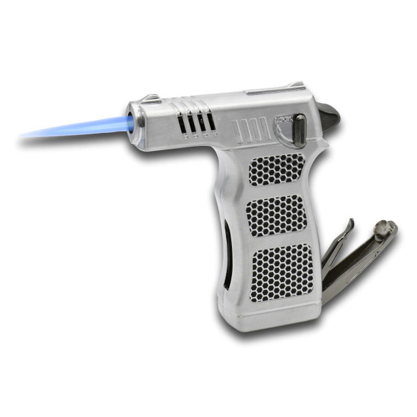 Dissim Hammer Inverted Torch Flame Cigar Lighter - Chrome - Flame