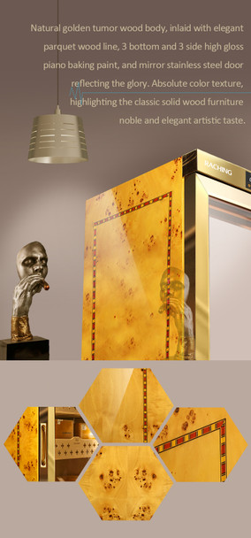 Raching MON5800A Climate Control Gold Burl 4,000-Cigar Electric Humidor - Specifications