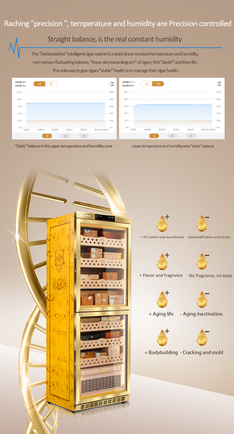 Especificaciones del humidor eléctrico Raching mon3800b con control climático de madera negra para 1.800 cigarros