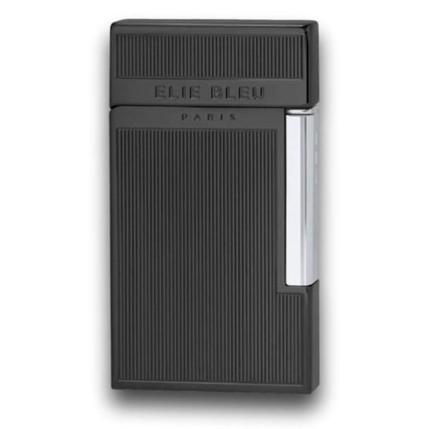 Elie Bleu Monochrome J-14 Torch Flame Single Jet Cigar Lighter - Black Pinstripe - Main Image - Front