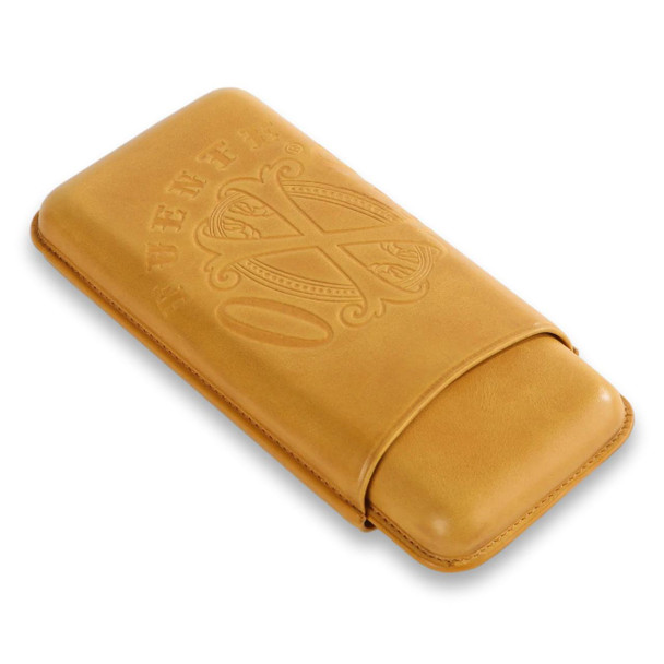 OpusX Society Spanish Nobuk Leather 3-Finger Soft Cigar Cases - Camel Yellow - Main Image - Front Side