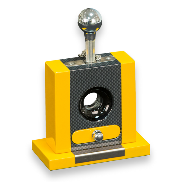 Coupe-cigare guillotine en fibre de carbone Bey-Berk et dessus de table jaune (C127)
