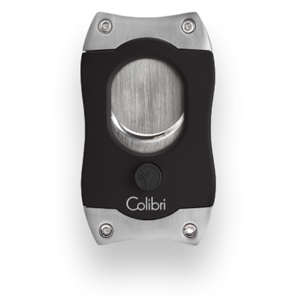 Colibri S-Cut Guillotine Double-Blade Cigar Cutter Black and Chrome Exterior 1