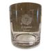 El-Septimo Cigar Whiskey Glass - Logo Etched Side - Exterior with Cardboard Background