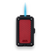 Colibri Rally Torch Flame Single Jet Cigar Lighter - Black and Red - Flame