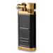 Xikar Pipeline Soft Flame Cigar Lighter - Black and Gold - Left Facing