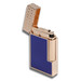 Accendino per sigari ST Dupont Line 2 a fiamma morbida - Serie Perfect Ping - Scaglie di drago - Blu e oro rosa - Coperchio aperto