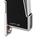 Lotus Apollo Torch Flame Double Jet Cigar Lighter - Black Lacquer & Polished Chrome - Cutter