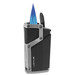 Lotus Czar Torch Flame Quad Jet Cigar Lighter - Black Matte & Chrome - Flame