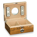 Bey-Berk Olive Wood 100 Cigar Humidor with Glass Port Hole (C424)