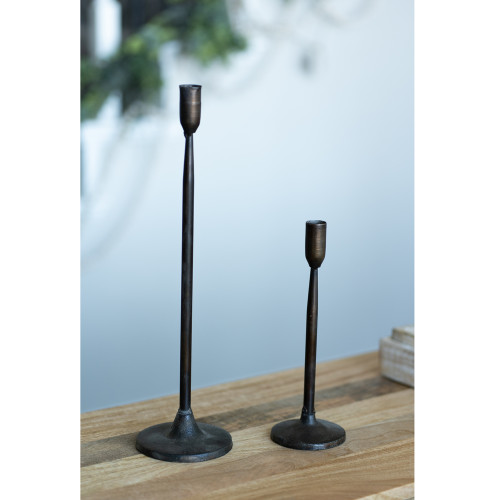 K82400  Taper Candle Holders Set/2  10.75"H, 16.5" H  Metal black