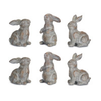 3.75"H Bunny Rabbits Set of 3 Stone Powder/Resin