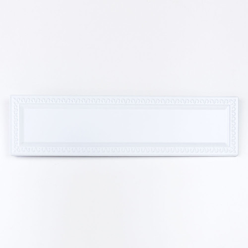 18x4.75x.25 metal embsd sign white