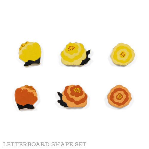 3x2x.25 wood shape s/6 (MARIGOLDS) multi