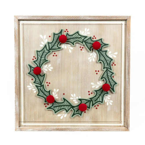24x24x1.5 wood frame sign (WREATH) multi