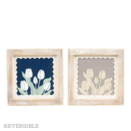 7x7x1.5 rvs wood frame sign (TULIPS) multi