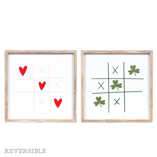 14x14x1.5 rvs wood frame sign (HEART/CLOVER) multi