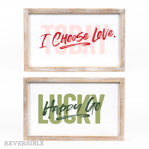 17x10x1.5 rvs wood frame sign (TODAY/LUCKY) multi