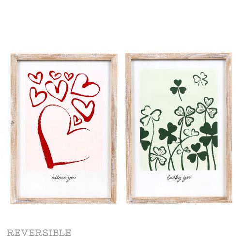 13x19x1.5 rvs wood frame sign (ADORE/LUCKY) multi