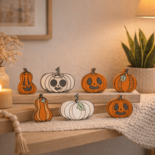 2x2x.25 wood shapes s/6 (PUMPKINS) multi