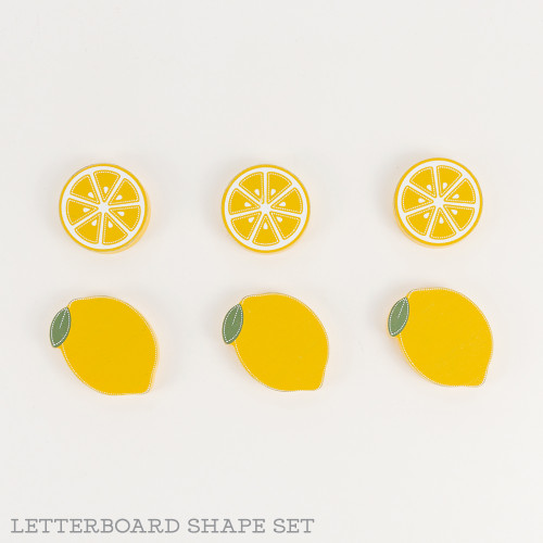 2.25" X 1.75" X .25" Wood Shapes Set of 6 (Lemons) Yellow/White/Green