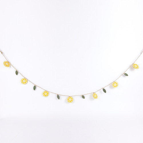 60" X 2" X .15" Wood Garland (Lemon) Yellow/Green/White
