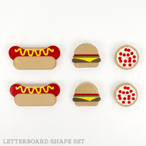 2.5" X 1.75" X .25" Wood Shapes Set of 6 (Fast Food) Multicolor