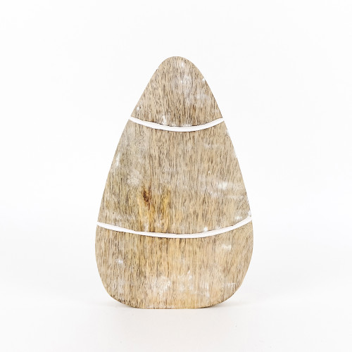5.5" X 8.75" X 1" Mango Wood Cutout (Candy Corn) Natural/White