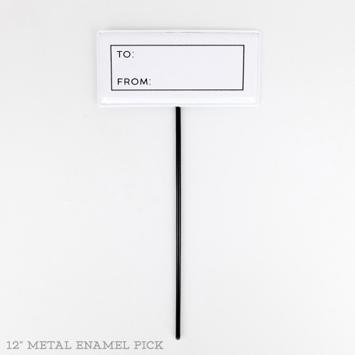 6" X 2.75" Metal Stake (To/From) White/Black