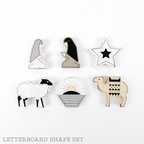 2" X 1.75" X .25 Wood Shapes Set Of 6 (Nativity) Multicolor