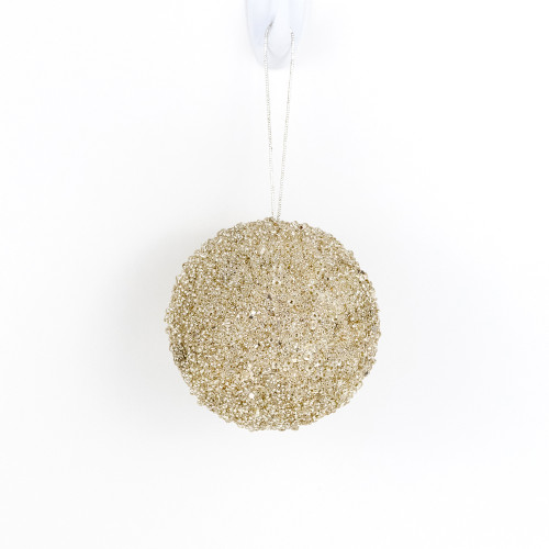4" Jewel Ball Ornament, Champagne